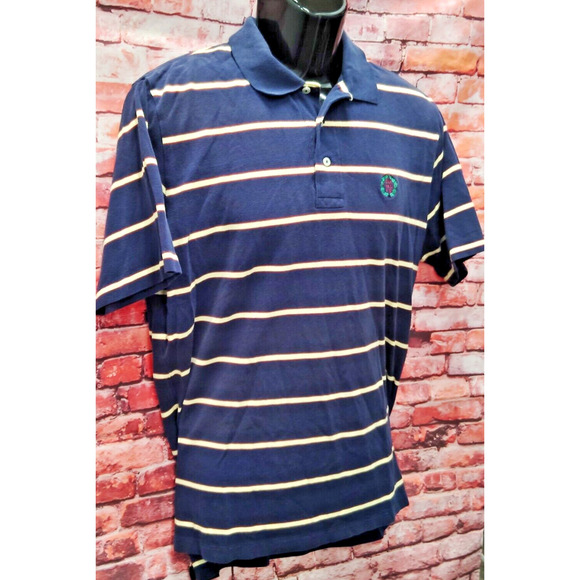Polo Golf Ralph Lauren Polo Shirt Men's L Navy Striped Performance Short Sleeve - Picture 3 of 7